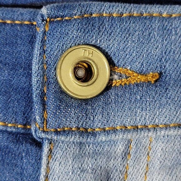 Tommy Hilfiger Jean Skirt Womens Size 2 Patchwork Denim Pockets Logo NWT - Picture 8 of 12